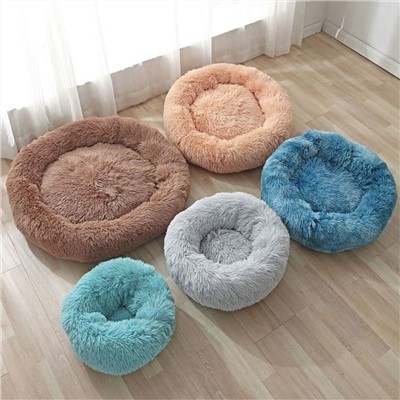 Deep Sleep Cat Nest Directly Provided By The Manufacturer Round Plush Dog Nest Teddy Cat Warm Color Matching Pet Nest In Winter